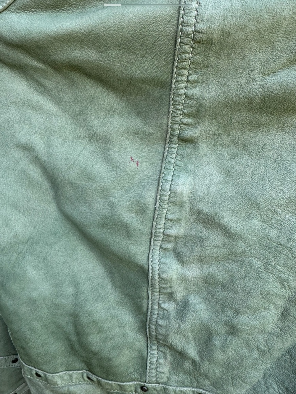 VINTAGE WILSON LEATHER GREEN JACKET, DISTRESSED, size S - Picture 12 of 12